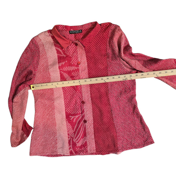 Vintage Asiatica Kansas City Silk Blouse Minimalist Artwear medium/large - Picture 5 of 9